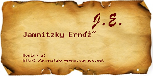 Jamnitzky Ernő névjegykártya